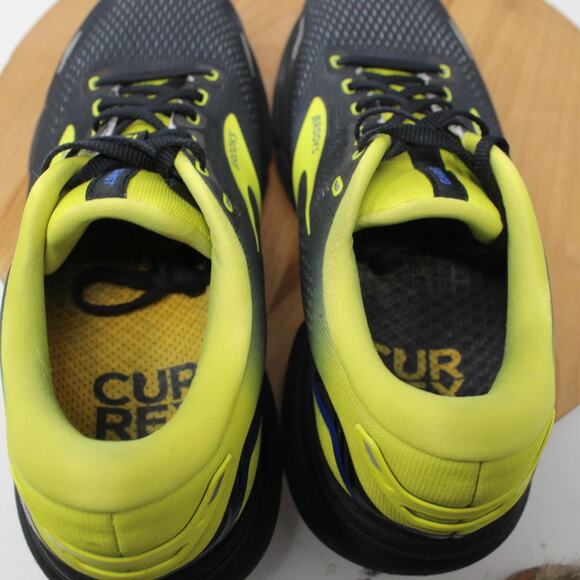 Brooks Shoes Mens 9 Ghost 15 Running Sneakers Black Yellow Comfort Athleisure - Picture 10 of 12